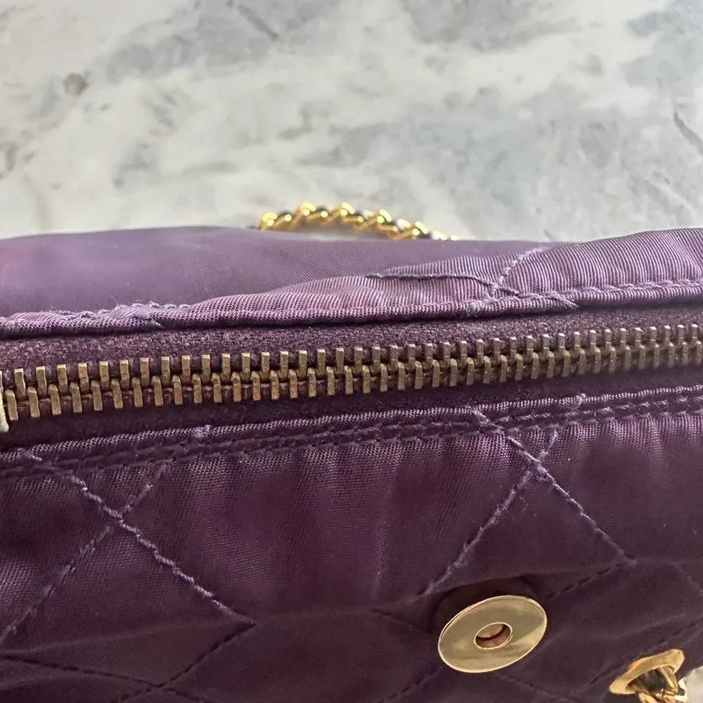 Prada Dark Purple Quilted Shoulder Bag with Chain Straps - Picture 12 of 16